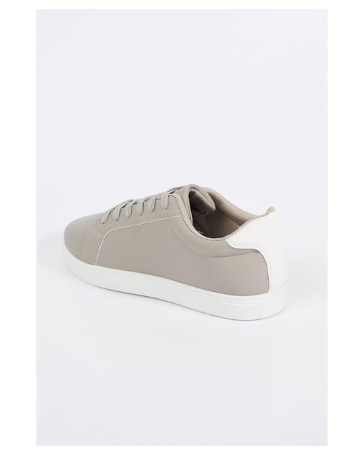 Brave Soul White Pu Lace Up Trainers for men
