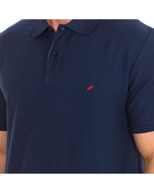 Daniel Hechter Blue Short-Sleeved Polo Shirt 75108-181990 for men