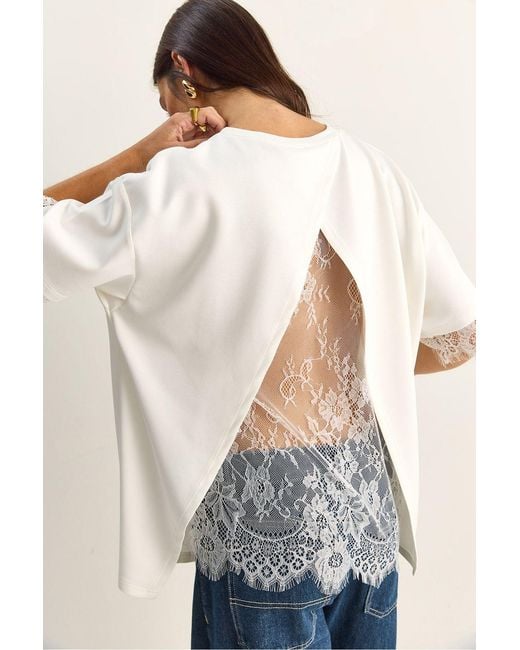 Bianco Lucci White Cotton- T-Shirt