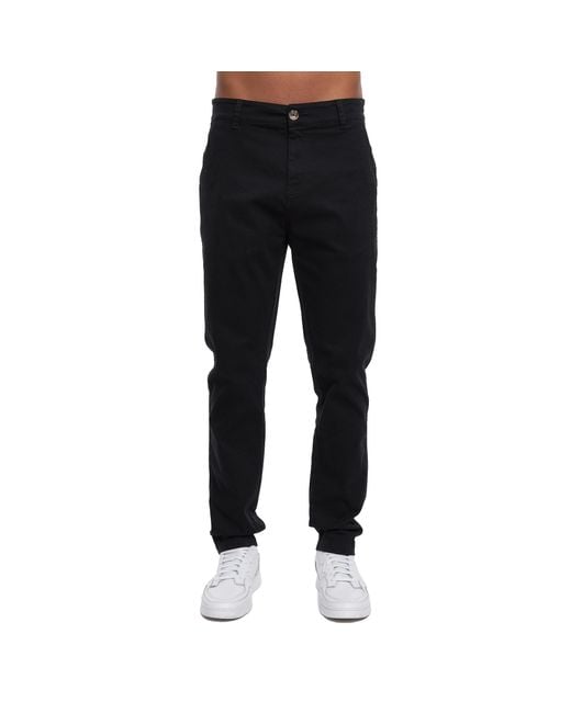 Crosshatch Black Roysden Chinos for men