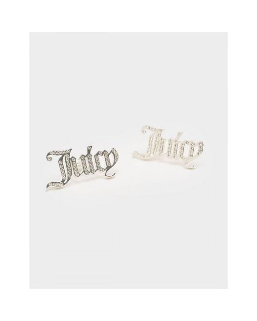 Juicy Couture White Accessories Crystal Alice Stud Earrings