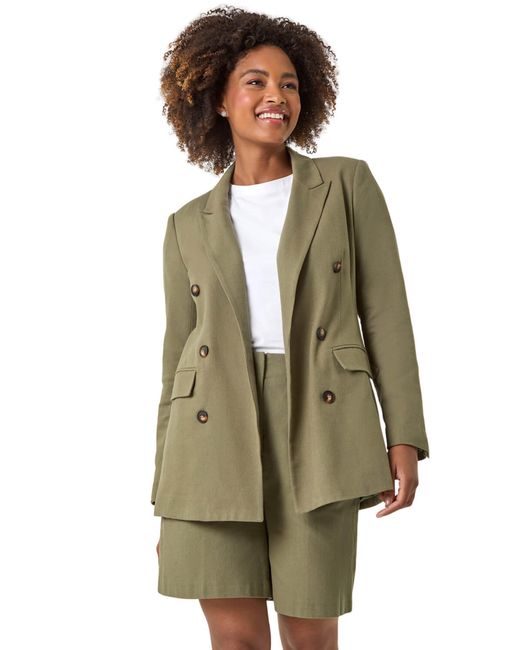 Roman Green Double Breasted Collar & Revere Jacket