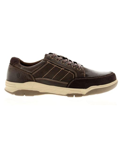 Hush Puppies Black Finley Leather Casual Shoes for men