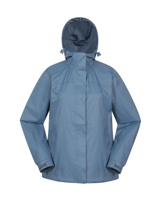 Mountain Warehouse Blue 'Torrent' Waterproof Jacket With Adjustable Hood & Cuffs Long Sleeve Trekking Raincoat