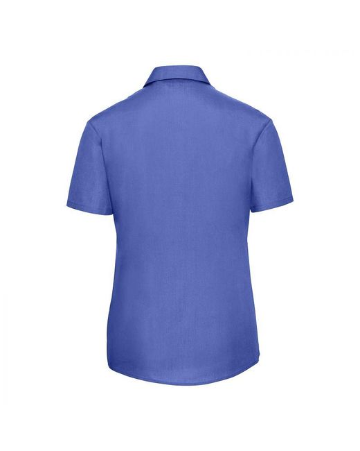 Russell Blue Collection /Ladies Poplin Easy-Care Short-Sleeved Shirt (Corporate)