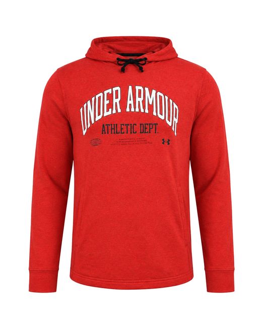 Under Armour Red Rival Terry Athletic Departament Hoodie for men
