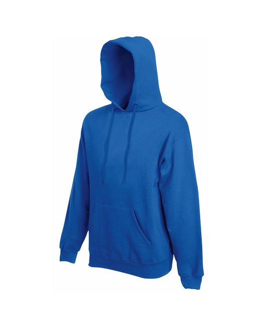 Fruit Of The Loom Blue Hooded Sweatshirt Hoodie (Royal) for men