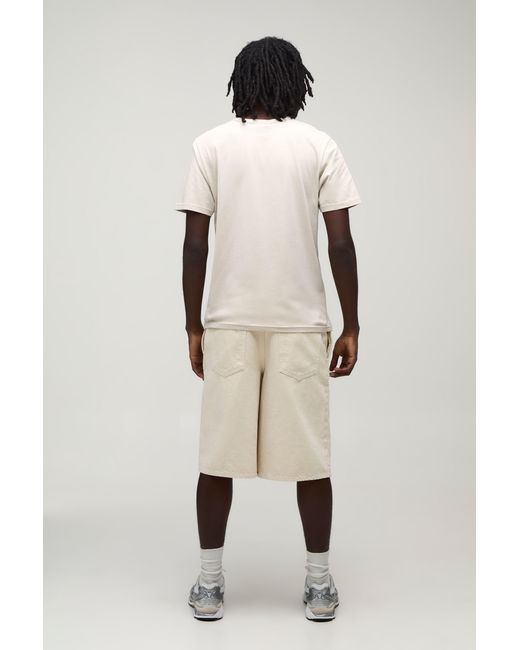 BoohooMAN Natural Basic Slim Fit Henley T-Shirt for men