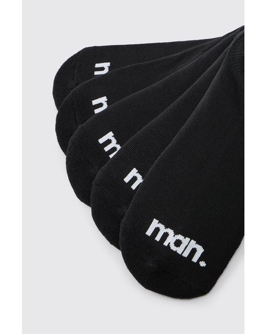 BoohooMAN Black 5 Pack Dot Half Terry Trainer Socks for men
