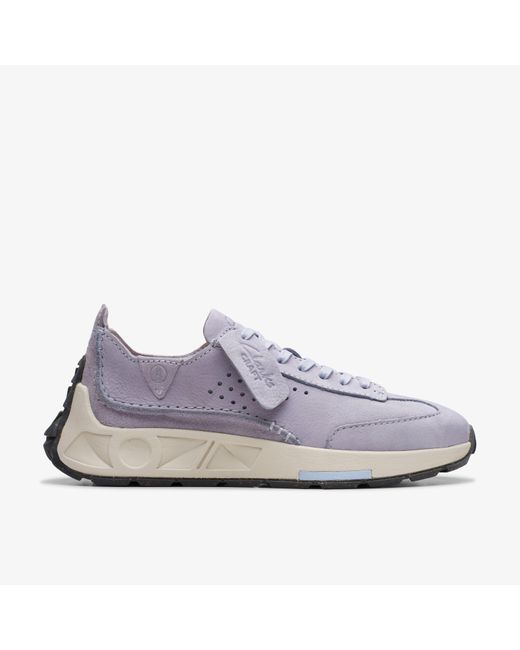 Clarks Blue Craft Speed. Lilac Nubuck Trainers
