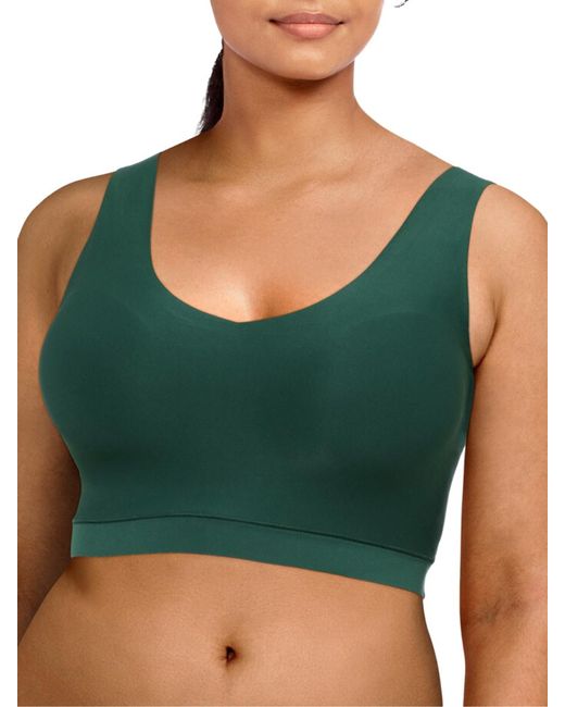 Chantelle Green Softstretch V-Neck Jersey Crop Top