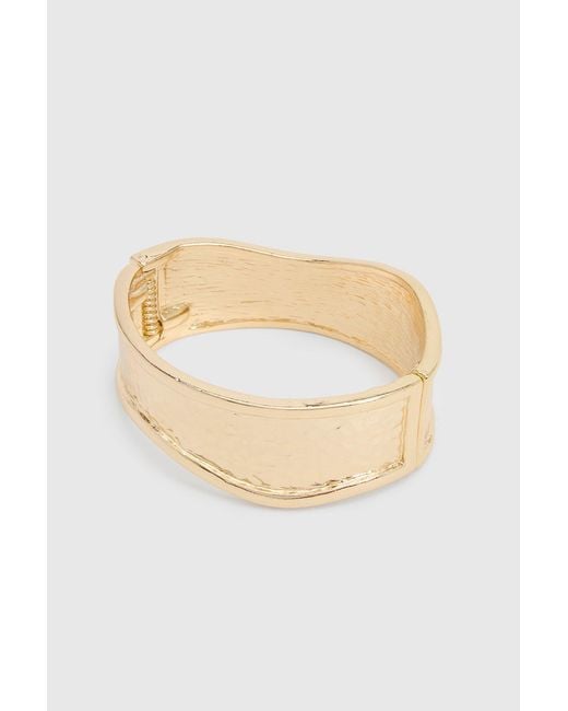 Boohoo Black Hammered Abstract Snap Bangle