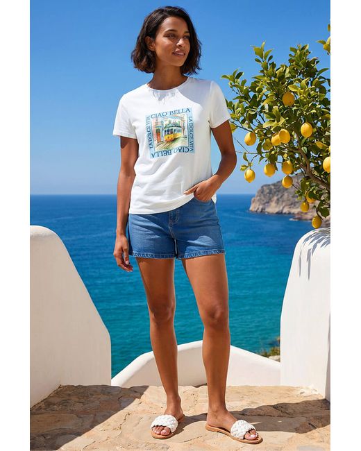 D.u.s.k Blue Ciao Bella Stretch Top