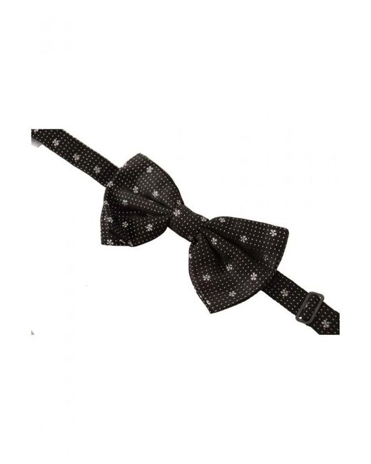 Dolce & Gabbana Black Polka Dots Silk Neck Papillon Tie for men