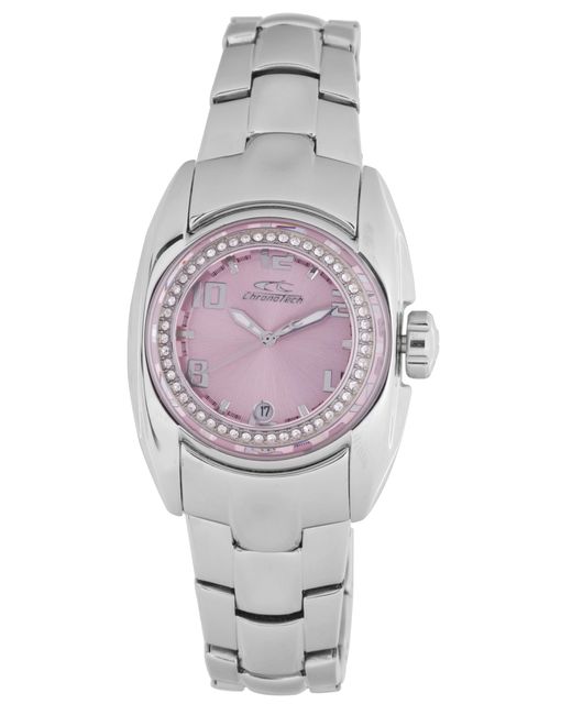 Chronotech Gray Dial Diamond Watch