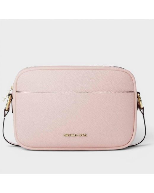 Michael Kors Pink Pebbled Leather Camera Crossbody Bag