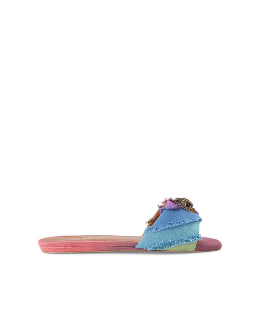 Kurt Geiger Blue Denim Kensington Flat Sandal Sandals
