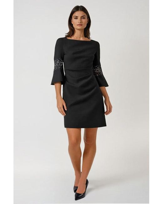 Elizabeth and James Black Sparkle Bell Sleeve Dress