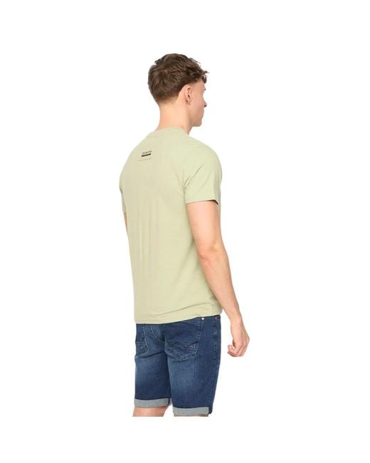 Duck and Cover Green Tatick Brushed Cotton T-Shirt (Light) for men