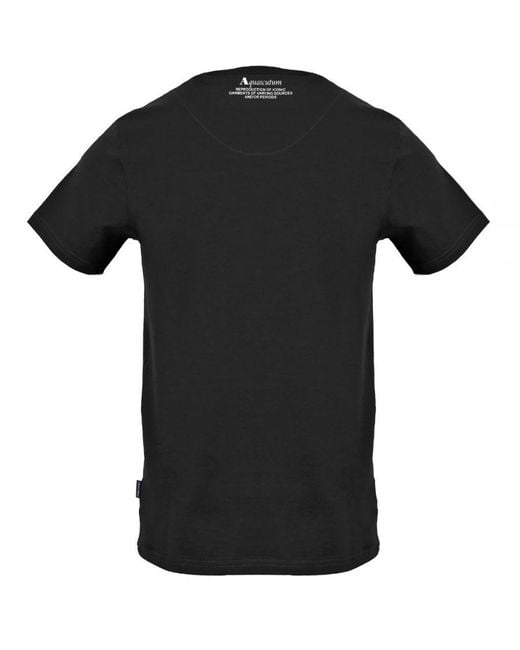 Aquascutum Black Large Shield Aldis Logo T-Shirt Cotton for men
