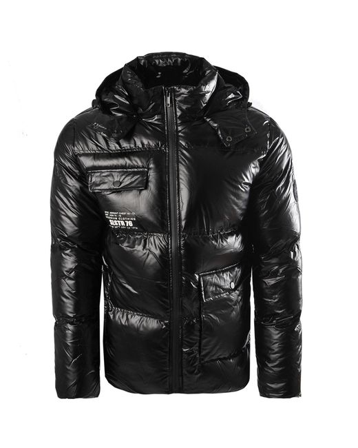 Soulstar Black Soul Star Puffer Hooded Jacket for men