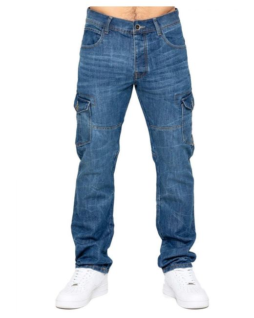 Enzo | Straight Leg Jeans in het Blue voor heren