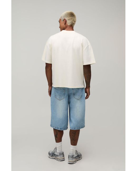 BoohooMAN Natural Oversized Boxy Photographic Car Chest Print T-Shirt Cotton for men