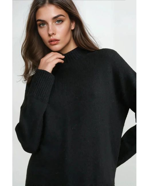 Nobody's Child Black Funnel Neck Jumper