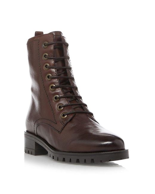 Dune Brown Wf Prestone Wide Fit Lace-Up Boots