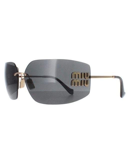 Miu Miu Gray Rimless Dark Mu54Ys Metal