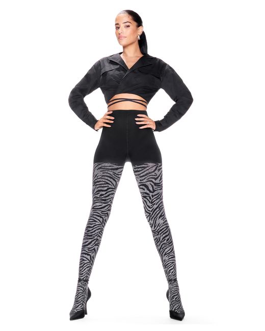Hunkemöller Blue 50 Denier Tights Lurex Zebra