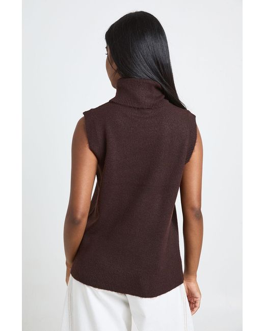 Boohoo Purple Soft Knit Roll Neck Knitted Tank