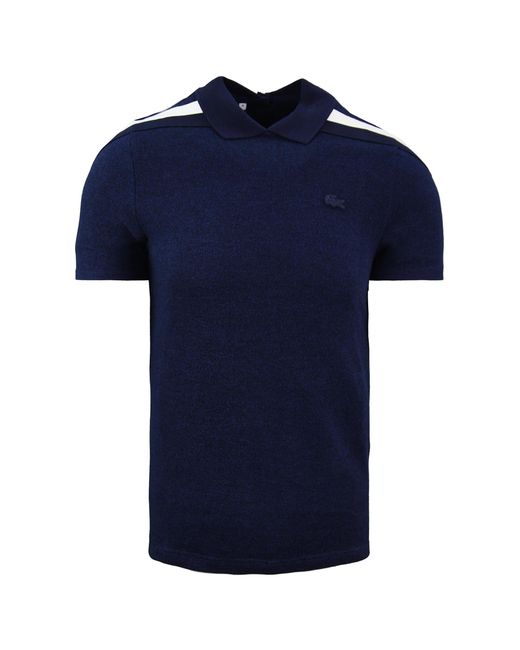 Lacoste Blue Motion Tricolor Caviar Piqué Polo Shirt Cotton