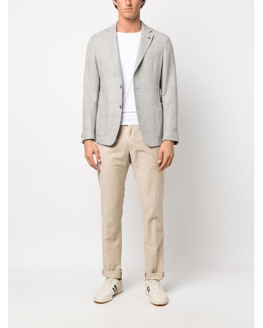 Incotex Gray Nude Stretch Cotton Pants for men