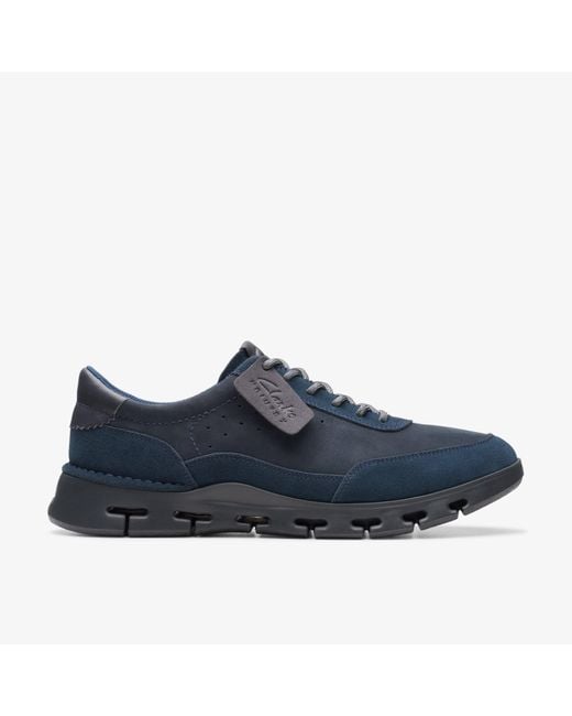Clarks Blue Nature X One Nubuck Trainers for men