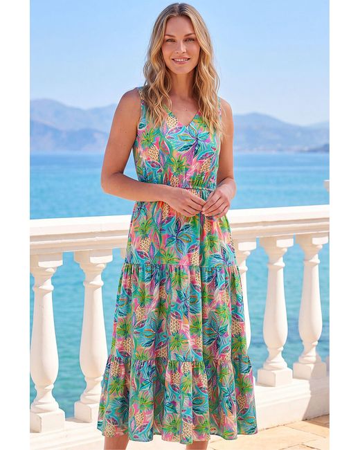 Roman Blue Petite Abstract Dress