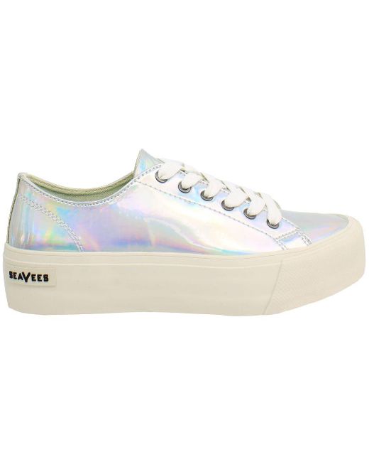 Seavees White Monterey Platform Sun Valley Shoes