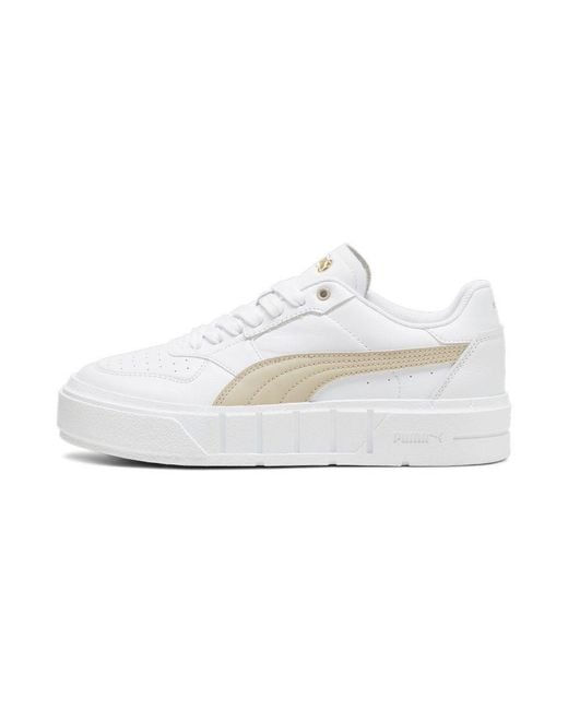 PUMA White Cali Court Leather Sneakers Trainers