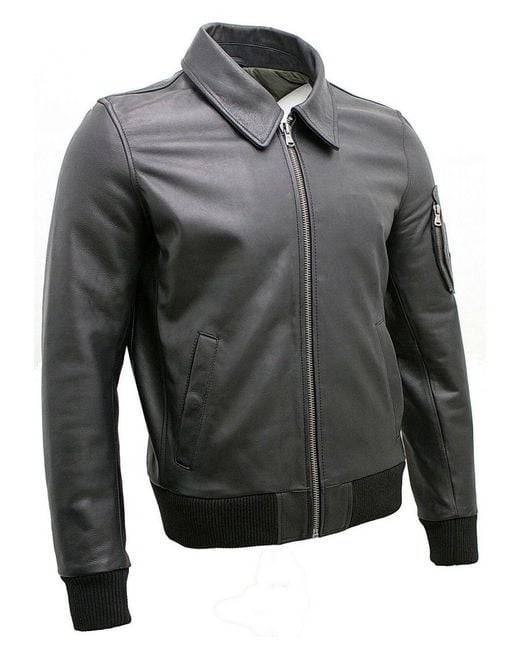 Infinity Leather Gray Cowhide Airline A2 Us Airforce Bomber Jacket for men