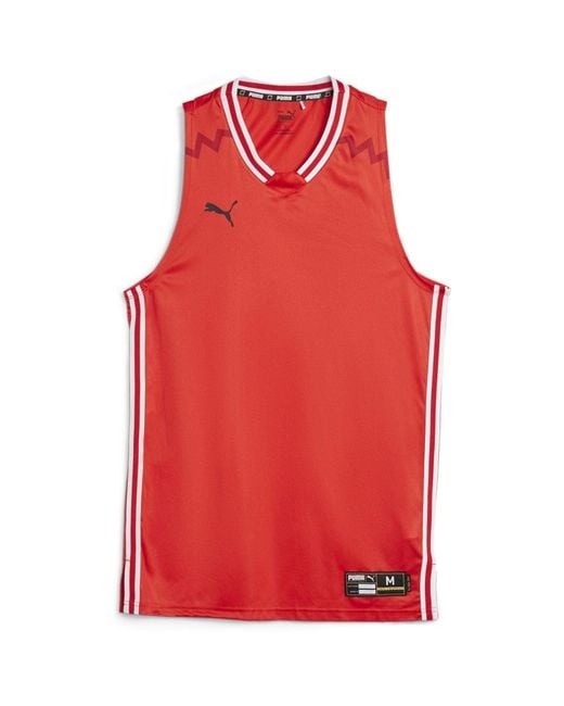 PUMA Red Hoops Team Game Performance Basketball Jersey for men
