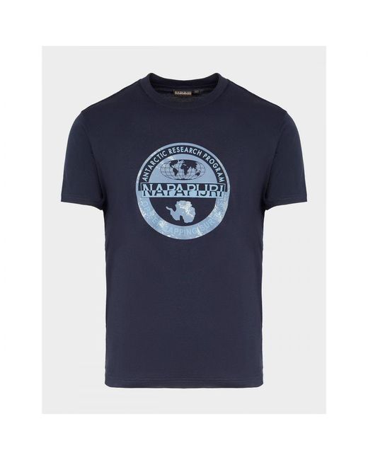 Napapijri Blue Bollo Short Sleeve T-Shirt for men