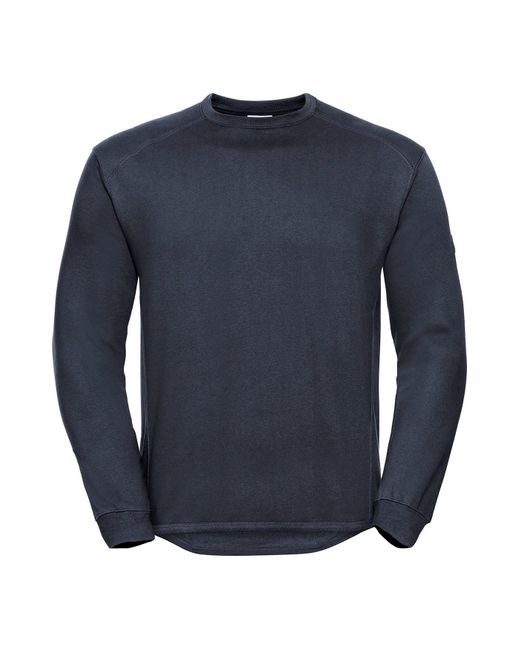 Russell Blue Heavyweight Crew Sweatshirt