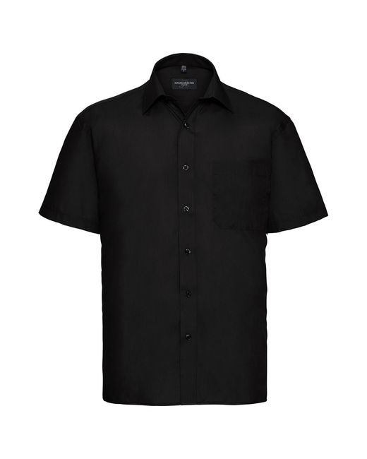 Russell Black Collection Poplin Easy-Care Short-Sleeved Shirt for men