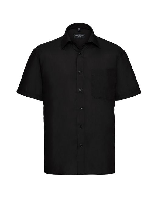 Russell Black Collection Poplin Easy-Care Short-Sleeved Shirt for men