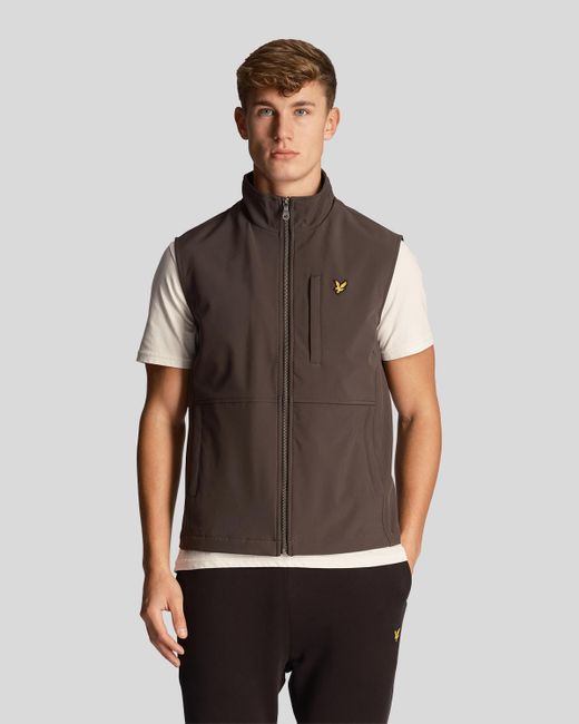 Lyle & Scott Brown Softshell Gilet for men