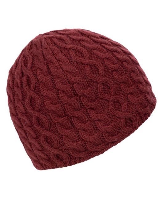 Trespass Red Ladies Kendra Beanie Hat (Dark Cherry)