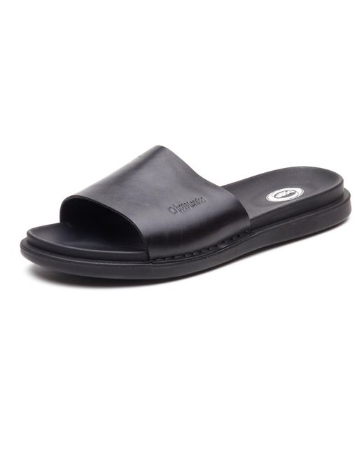 Base London Blue Albany Leather Slides for men