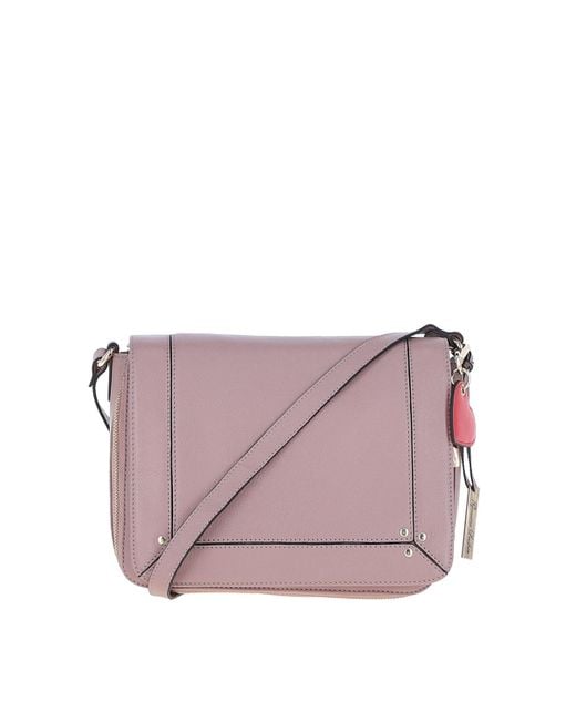 Ashwood Leather Purple 'Tsanta' Flap Over Real Shoulder Bag