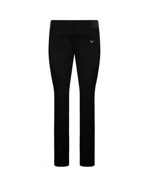 Armani Black Emporio J08 Slim Fit Low Waist Tight Leg Jeans for men
