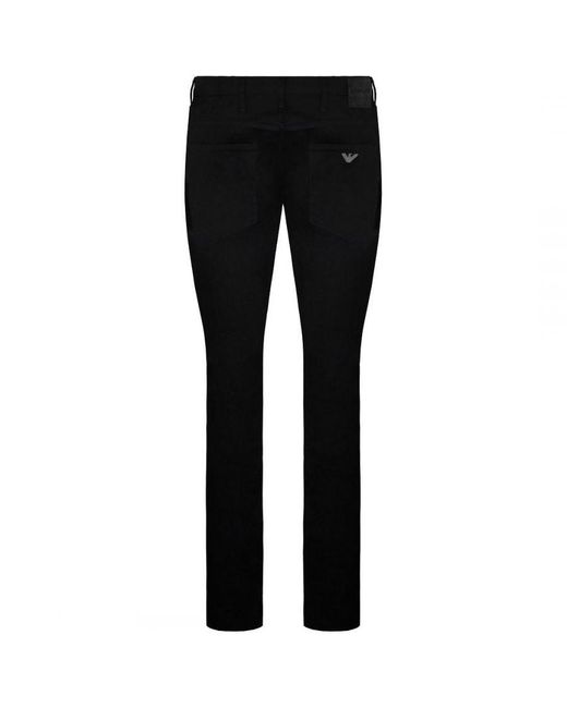Armani Black Emporio J08 Slim Fit Low Waist Tight Leg Jeans for men